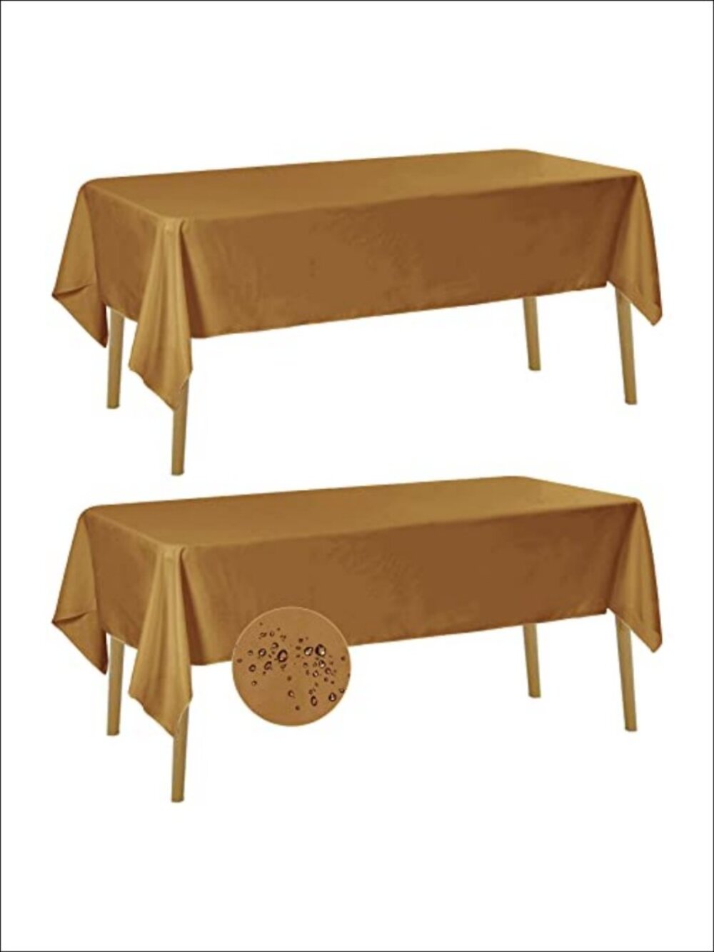 Waterproof Polyester Tablecloth 60x102 Rectangular Dining Party Set of 2